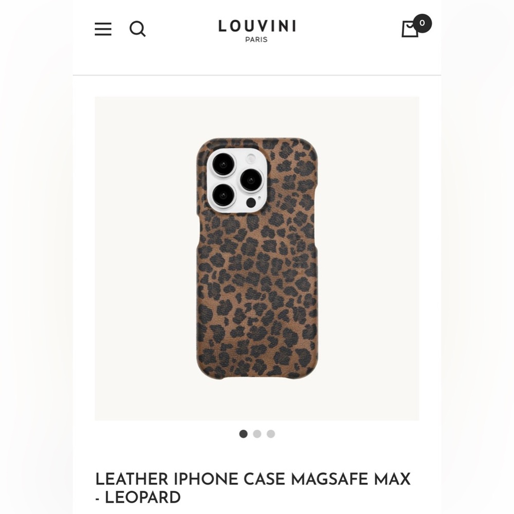 Two iPhone 16 pro max Louvini Leopard Leather iPhone Cases with MagSafe Max.